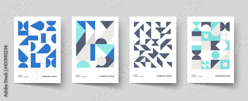 Trendy covers design. Minimal geometric shapes compositions. Applicable for brochures, posters, covers and banners.