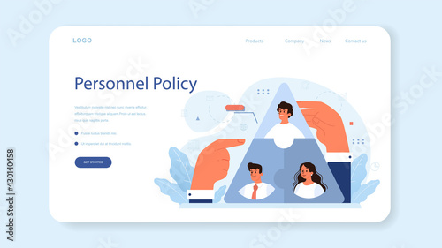 Personnel management web banner or landing page. Business recruitment