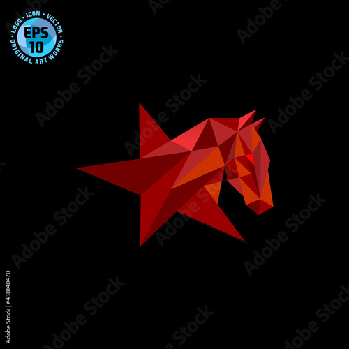 star horse logo concept solid color