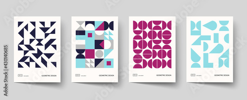 Trendy covers design. Minimal geometric shapes compositions. Applicable for brochures, posters, covers and banners.