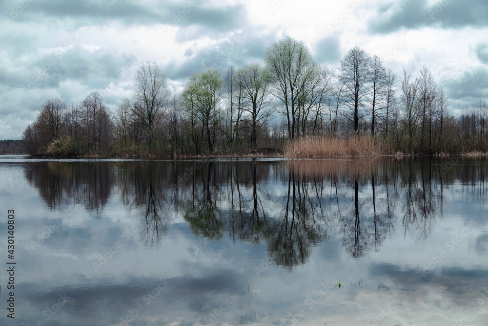 landscape reflection in water