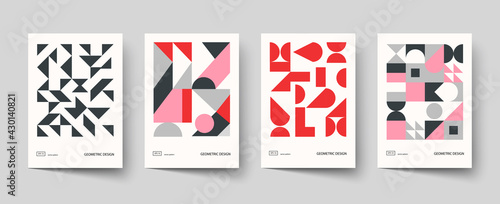 Trendy covers design. Minimal geometric shapes compositions. Applicable for brochures, posters, covers and banners.
