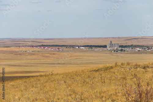 The view from the height of the village of Taskala, WKO, Kazakhstan, the village of Taskala (Tasqala, Kamenka)