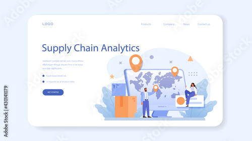 Raw material supply web banner or landing page. Suppliers, B2B idea,