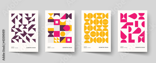 Trendy covers design. Minimal geometric shapes compositions. Applicable for brochures, posters, covers and banners.