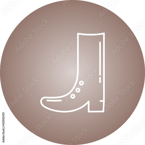 Unique Cowboy Boot Line Vector Icon
