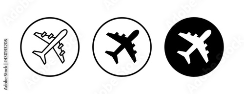Plane icons set. Aeroplane vector icon. Flight transport symbol. Travel element illustration. Holiday symbol. Airplane