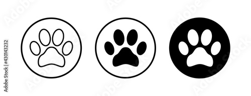 Paw icons set. Paw Print icon