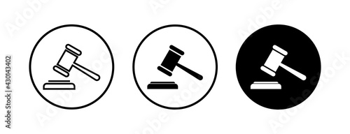 Gavel icons set. Hammer icon vector. Judge Gavel Auction Icon Vector. Bid