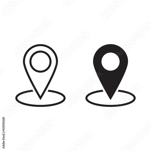 Pin point, location icon on white background