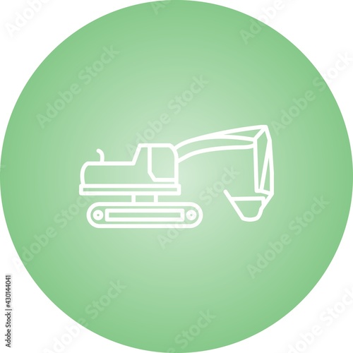 Unique Excavator Line Vector Icon