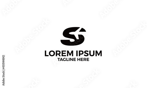 Letter S With Plane logo vector icon illustration