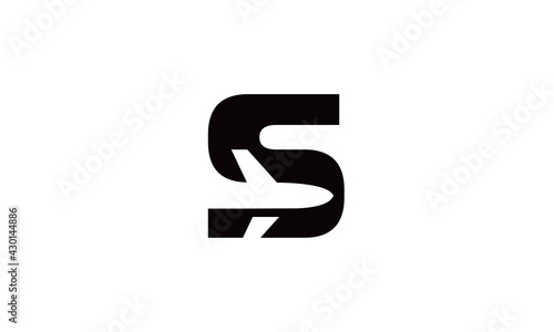 Letter S With Plane logo vector icon illustration