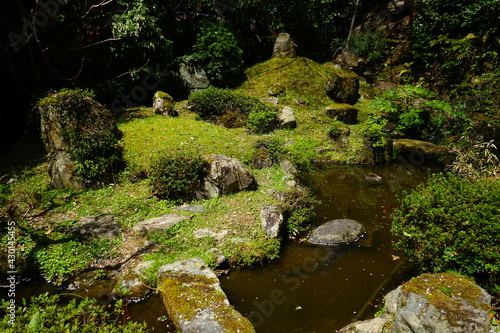 Japanese garden at Yoshimizu Shrine (Yoshimizu-jinja) on mount Yoshino in Nara Prefecture, Japan - 吉水神社の日本庭園 吉野山 奈良 日本