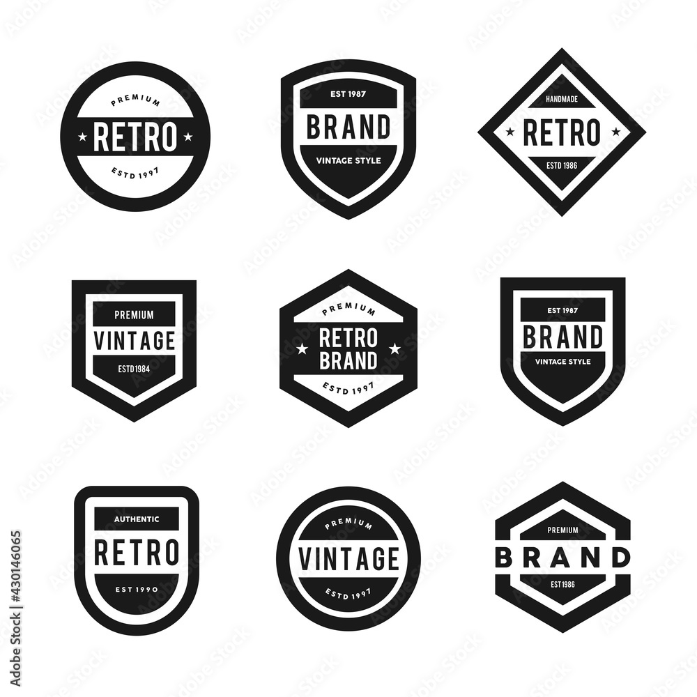 Simple Vintage Logo Badges Vector Set