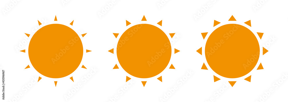 Set of Sun Vectors. Vector Sun Illustration Symbols or Icons. Orange ...