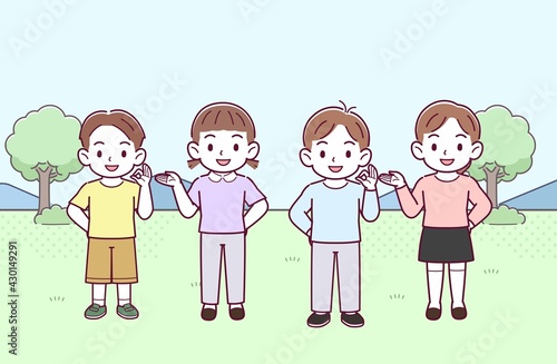仲良しの子どもたち