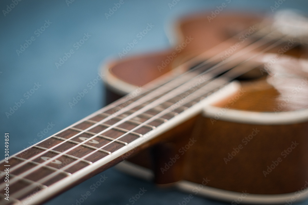 Obraz premium ukulele blue background