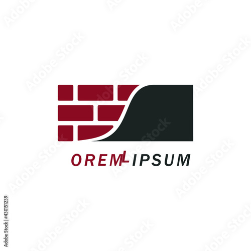 brick wall icon design logo template