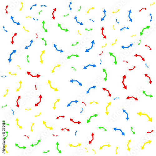 Vector background of a large number of two-sided arrows randomly located on a light background