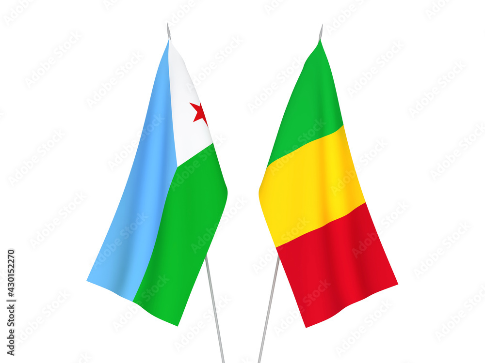 Mali and Republic of Djibouti flags
