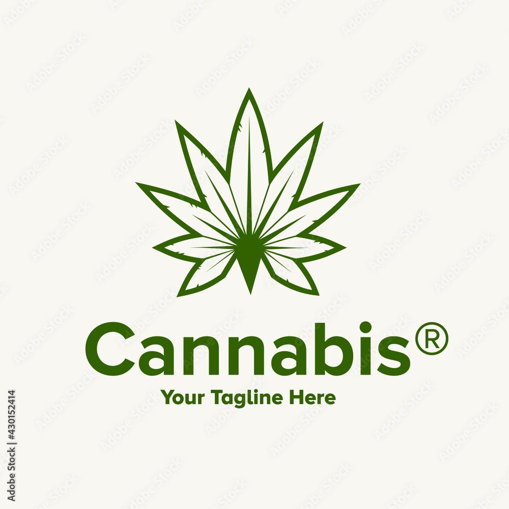 logo cannabis leaf design vector