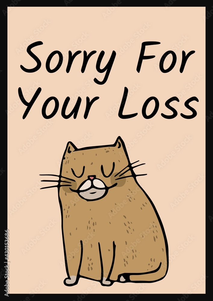 Naklejka premium Digitally generated image of sorry concept text against sad cat icon on pink background