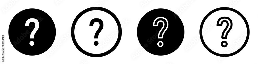 Set of question mark icons. Buttons. Vector illustration. Set of question mark icons. Buttons. Vector illustration.