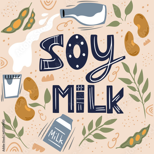 Soy milk. Milk for vegetarians. Lactose-free milk.