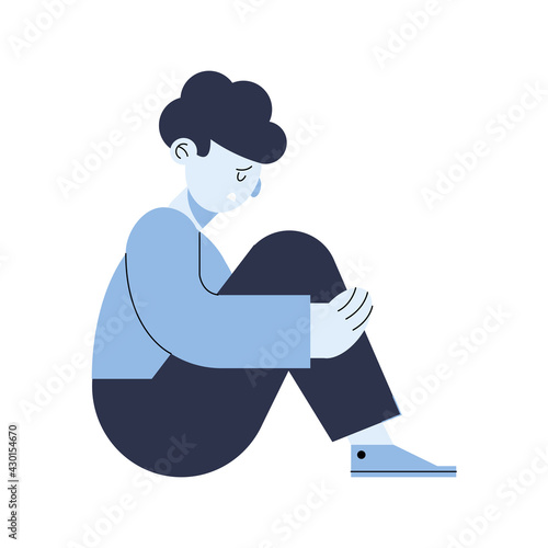 man sad seated