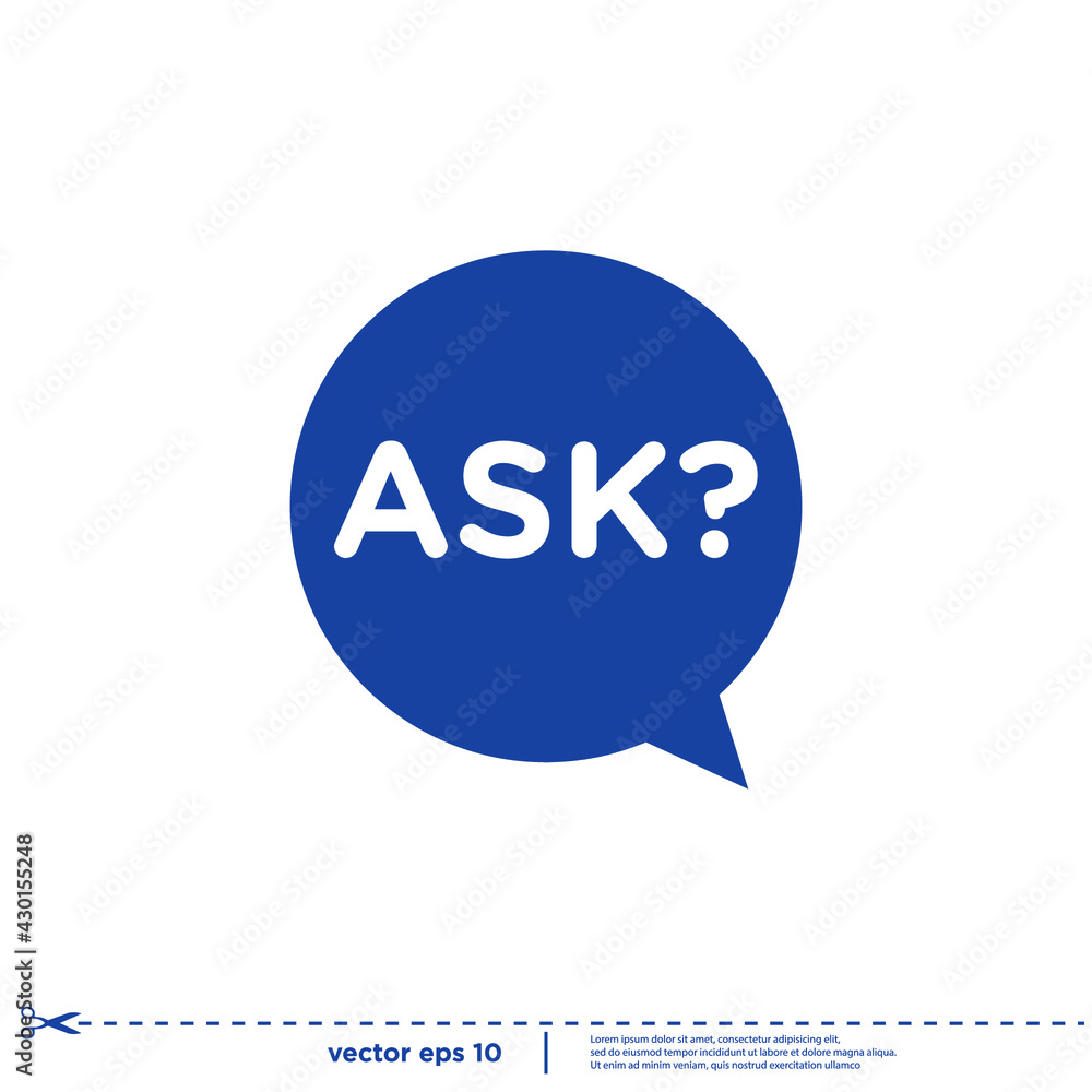 ask icon in bubble speech simple design element ask icon in bubble speech simple design element