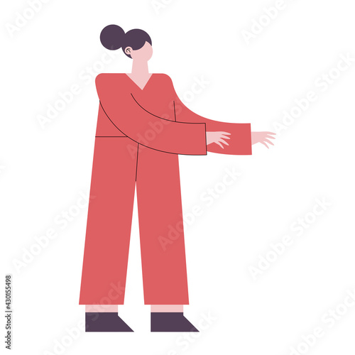 woman in red pijama