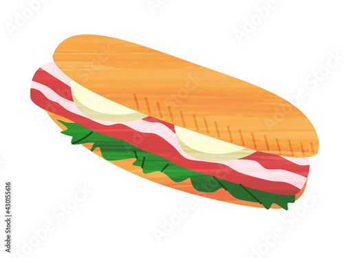 Sandwiches, bacon, cheese, Spanish food