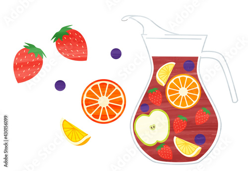 Sangria, fruit, bar, alcohol, Spanish food