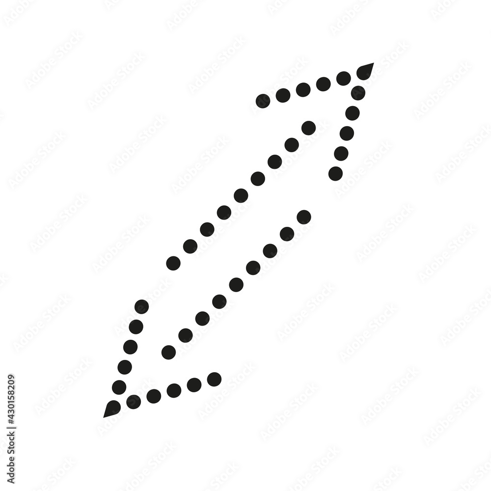 Creative double arrows with dots isolated on white background. Creative double arrows with dots isolated on white background.