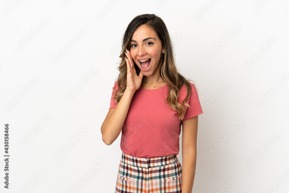 Young woman over isolated background with surprise and shocked facial expression Young woman over isolated background with surprise and shocked facial expression