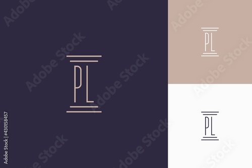 PL monogram initials design for law firm logo