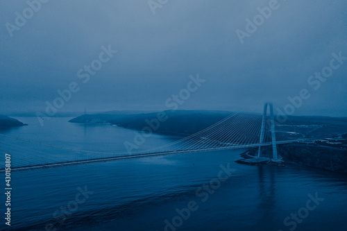 Fototapeta Naklejka Na Ścianę i Meble -  Beautiful bridge in the fog, Bosporus