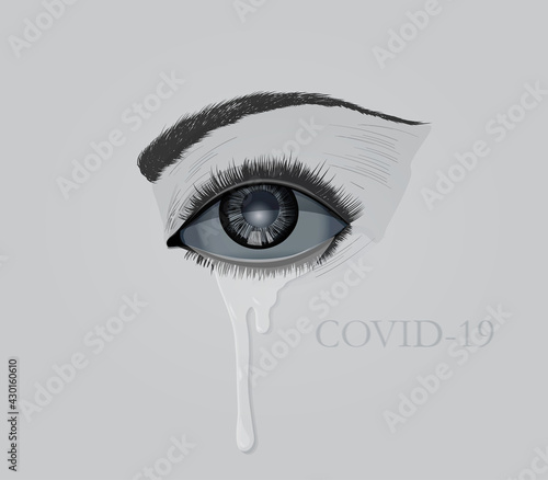 grayscale eye crying