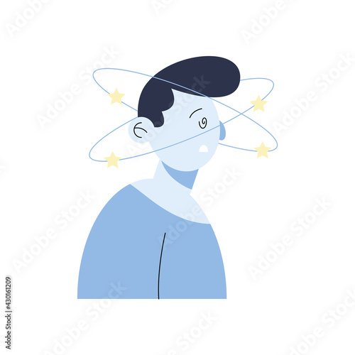 man dizziness character