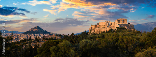 Iconic Parthenon Temple at the Acropolis of Athens, Greece
