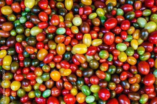 various colorful cherry tomatoes background