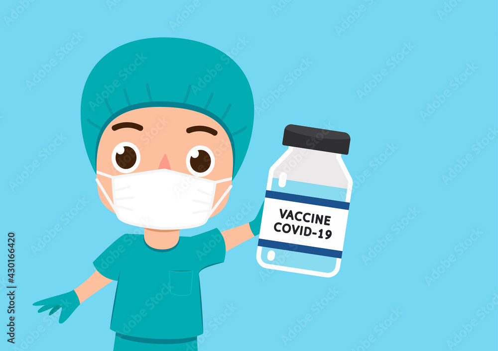 Doctors characters design. Doctors characters in white medical face mask. Syringe and Vaccine vector. Vaccine virus Covid-19. Doctors characters design. Doctors characters in white medical face mask. Syringe and Vaccine vector. Vaccine virus Covid-19.