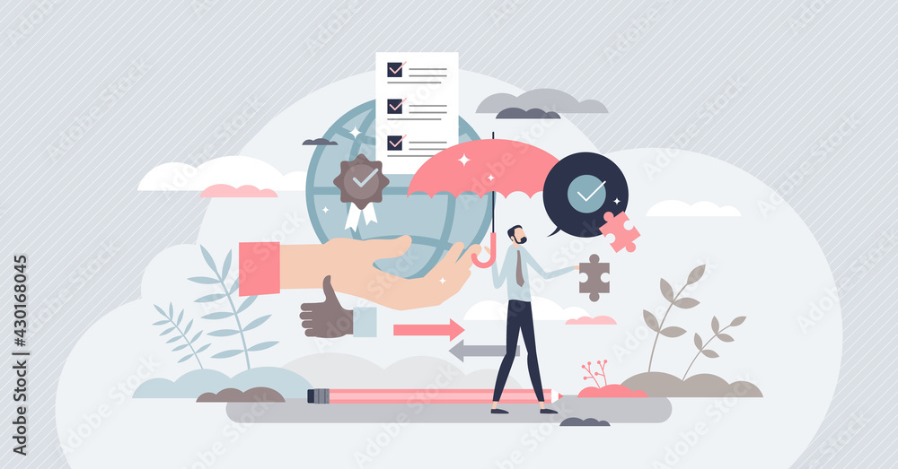 Business ethics with high principles attitude and moral value tiny person concept. Professional company attitude with integrity and social responsible work vector illustration. Reliable and safe deal. Business ethics with high principles attitude and moral value tiny person concept. Professional company attitude with integrity and social responsible work vector illustration. Reliable and safe deal.