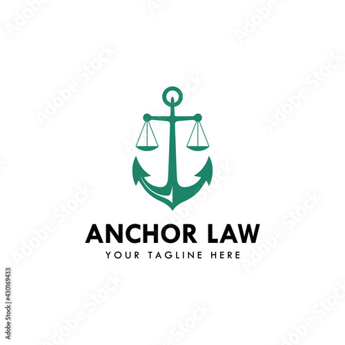 Anchor and Scale of Justice Logo Template Illustration Design.