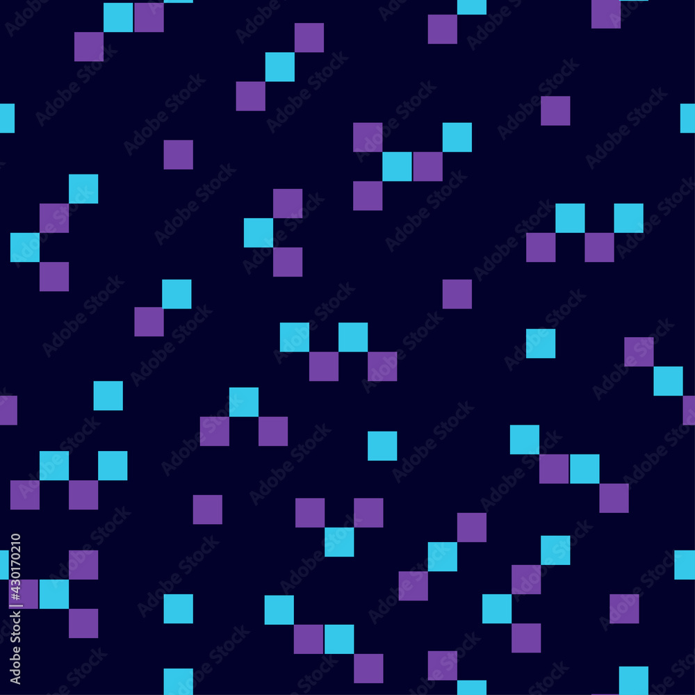 Abstract pattern with blue and violet squares on dark blue. Vector repeating abstract background with colourful elements. Geometric squares pattern Abstract pattern with blue and violet squares on dark blue. Vector repeating abstract background with colourful elements. Geometric squares pattern