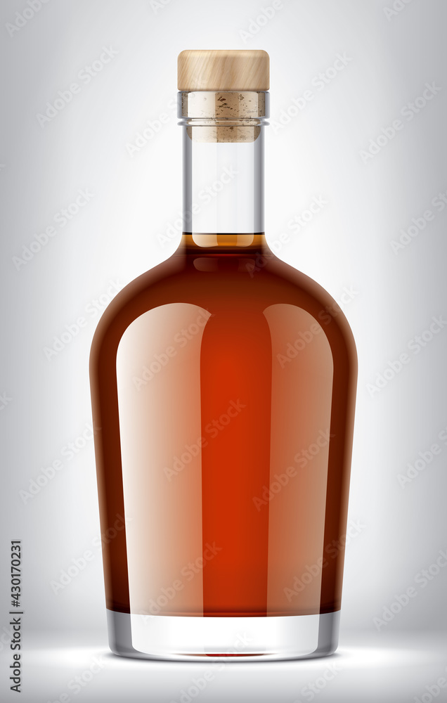 Glass Bottle on background with Cork. Glass Bottle on background with Cork.