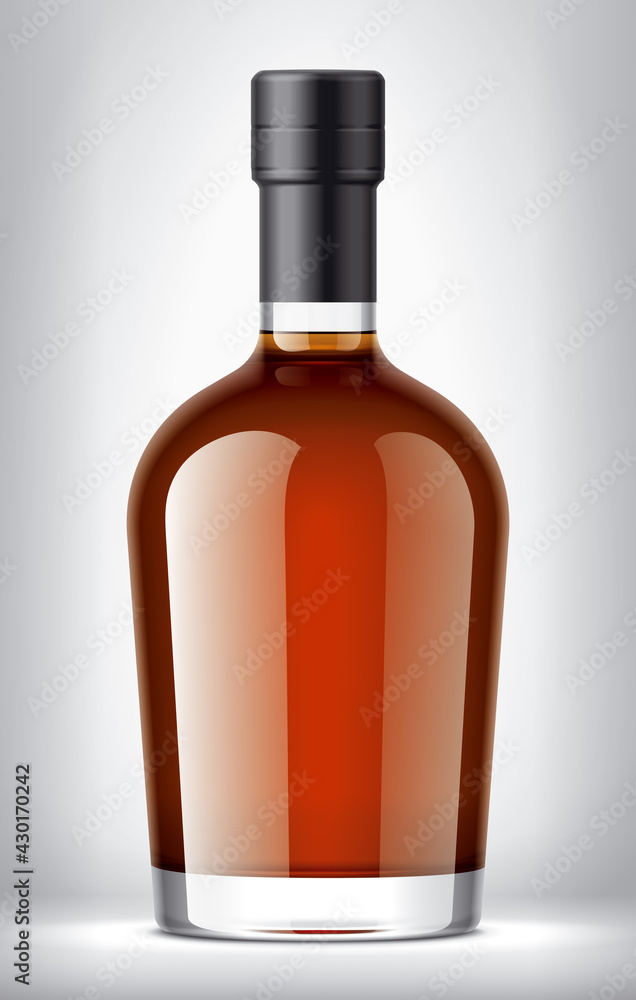 Glass Bottle on background with Black Foil. Glass Bottle on background with Black Foil.