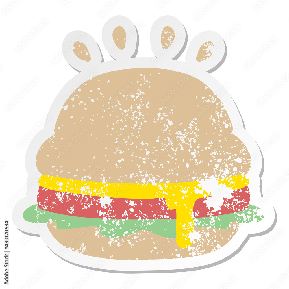 a tasty burger grunge sticker a tasty burger grunge sticker