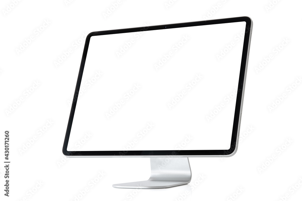 Mockup of modern desktop computer isolated on white background Mockup of modern desktop computer isolated on white background